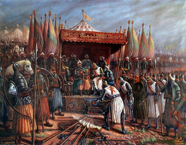Саладин и Ги де Лузиньян после битвы
